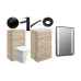Pilton Bathroom Furniture Pack with Black Taps and Free LED Mirror